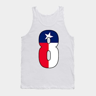 Number 8 Texas Flag Tank Top